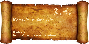 Kocsán Anikó névjegykártya