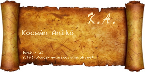 Kocsán Anikó névjegykártya