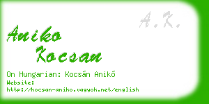 aniko kocsan business card