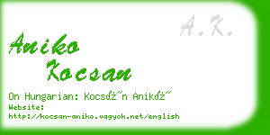 aniko kocsan business card